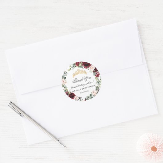 赤面ブルゴーンディキンセニェラありがとうございました ラウンドシール (封筒)