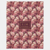 赤面ブルスタイリッシュグンディ金ゴールドカスタムボホフローラ フリースブランケット (正面)