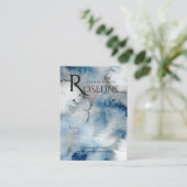 赤面ブルーウォーターカラーロゴイヤリングディスプレイ 名刺 (スタンド正面)