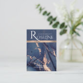 赤面ブルーウォーターバラ金ゴールドジュエリー表示 名刺 (スタンド正面)