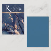 赤面ブルーウォーターバラ金ゴールドジュエリー表示 名刺 (正面/裏面)