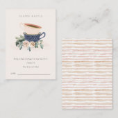 赤面ブルーカップフローラおむつラッフルベビーシャワー エンクロージャーカード (正面/裏面)