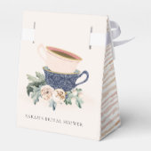 赤面ブルーカップフローラブライダルシャワーティーパーティー フェイバーボックス (裏面サイド)