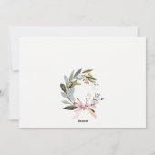 赤面ブルーグリーンウィンタークリスマスリース写真 シーズンカード (裏面)