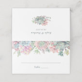 赤面ブルーサボテン結婚のテーブル プレイスカード (外部開封)