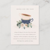 赤面ブルーティーカップフローラ本ベイビーシャワー エンクロージャーカード (正面)