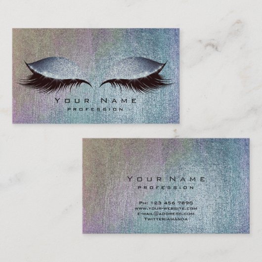 赤面ブルーデニム絵を描ラッシュメイクアップ目グリッター 名刺 (正面/裏面)