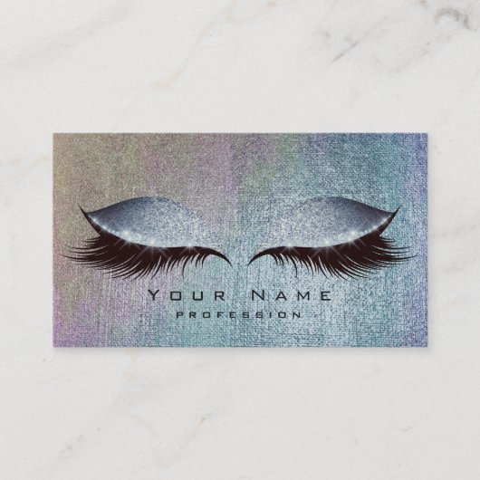 赤面ブルーデニム絵を描ラッシュメイクアップ目グリッター 名刺 (正面)