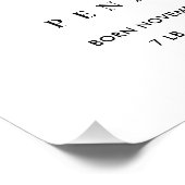 赤面ブルーフローラアルファベット名Pベビー誕生統計 フォトプリント            (角)