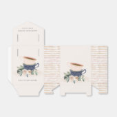 赤面ブルーフローラ積み上げティーカップベビーシャワー フェイバーボックス (折り畳みなし)