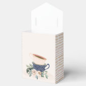 赤面ブルーフローラ積み上げティーカップベビーシャワー フェイバーボックス (オープン)