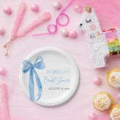 赤面ブルーボウ彼女は結び目ブライダルシャワー ペーパープレート (パーティー)