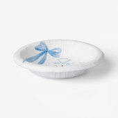 赤面ブルーボウ彼女は結び目ブライダルシャワー ペーパーボウル (傾斜あり)