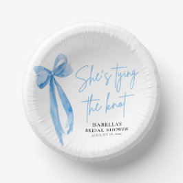 赤面ブルーボウ彼女は結び目ブライダルシャワー ペーパーボウル