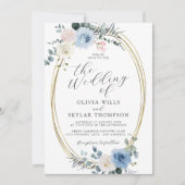 赤面ブルーライトビーチトロピカルボホ結婚ズ 招待状 (正面)