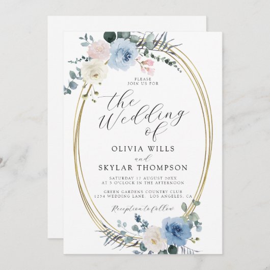 赤面ブルーライトビーチトロピカルボホ結婚ズ 招待状 (正面/裏面)