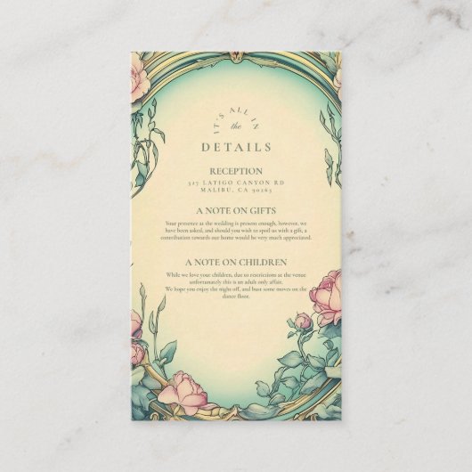 赤面ブルー庭園の結婚式 エンクロージャーカード (正面)