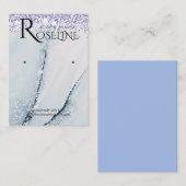 赤面ブルー水彩グリッターロゴイヤリングディスプレイ 名刺 (正面/裏面)