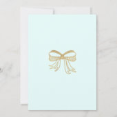 赤面ブルー金ゴールドグリッターボウボーイベビーシャワー 招待状 (裏面)