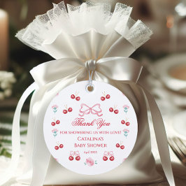 赤面ブロッサムスウィートさくらんぼベビーシャワー フェイバータグ