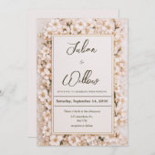 赤面ブロッサムフローラロマン結婚ティック 招待状 (正面/裏面)