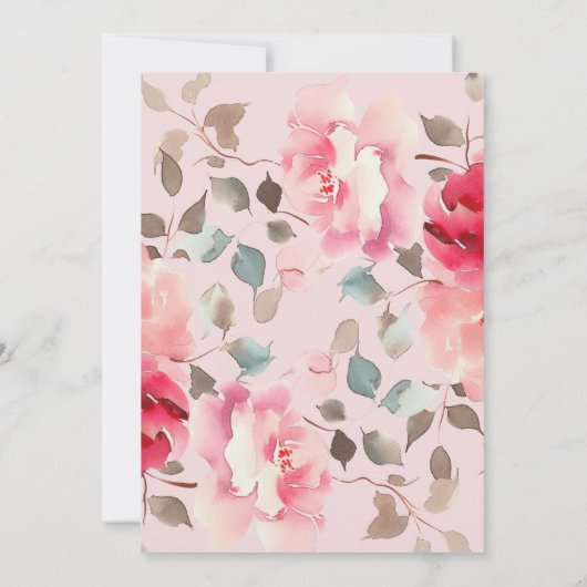 赤面ブロッサムブライダルシャワー招待状 招待状 (裏面)