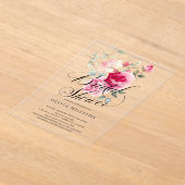赤面ブロッサムブライダルシャワー招待 アクリル招待状 (レイダウン)