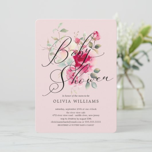 赤面ブロッサムベビーシャワー招待状 招待状 (スタンド正面)