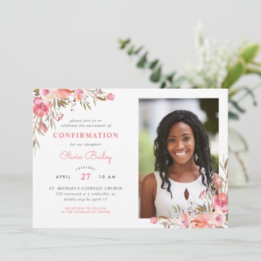 赤面ブーケフローラ写真の確認 招待状 (スタンド正面)