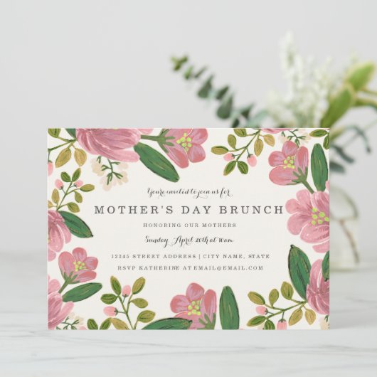 赤面ブーケマザーズデイブランチ 招待状 (スタンド正面)