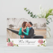 赤面ブーケ妊娠発表 案内状 (スタンド正面)