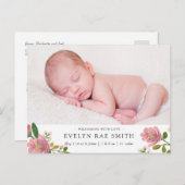 赤面ブーケ誕生のお知らせ 案内ポストカード (正面/裏面)