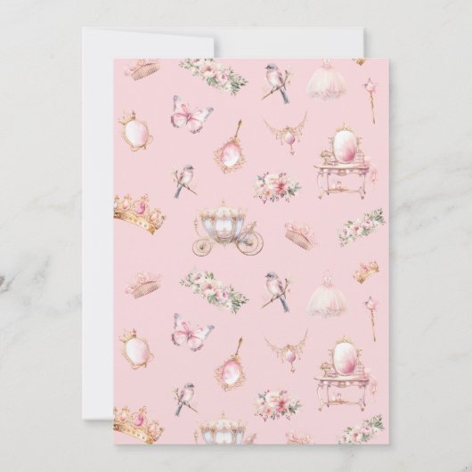 赤面プリンセスキャリッジおとぎ話バースデーパーティー 招待状 (裏面)