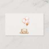 赤面ベアウェイバルーンベビー表示シャワー エンクロージャーカード (裏面)