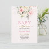 赤面ベビーイン開花ベビーシャワーガール招待状 招待状 (スタンド正面)