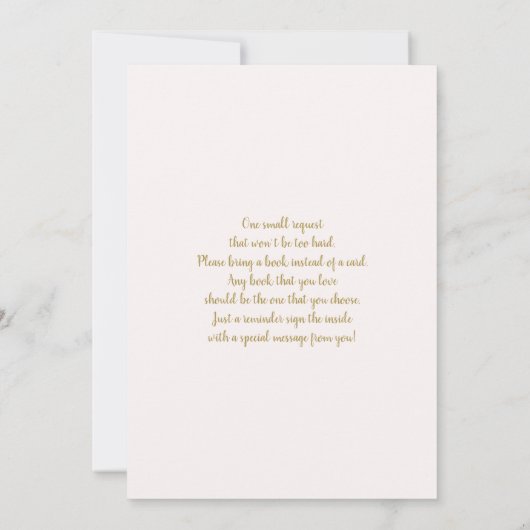 赤面ベビーイン開花ベビーシャワーガール招待状 招待状 (裏面)