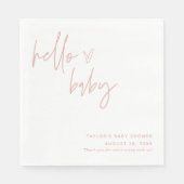 赤面ベビーシャワーペーパーナプキン |ほこりっぽいピンクの少女 スタンダードランチョンナプキン (正面)