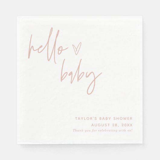 赤面ベビーシャワーペーパーナプキン |ほこりっぽいピンクの少女 スタンダードランチョンナプキン (正面)