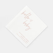 赤面ベビーシャワーペーパーナプキン |ほこりっぽいピンクの少女 スタンダードランチョンナプキン (角)