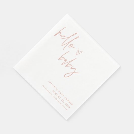 赤面ベビーシャワーペーパーナプキン |ほこりっぽいピンクの少女 スタンダードランチョンナプキン (角)