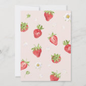 赤面ベリーファースト誕生日ストロベリーテーマ 招待状 (裏面)