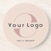 赤面ベージュカンパニーロゴビジネスラウンドサンドストーン コースター (正面)