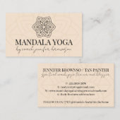 赤面ベージュスピリチュアルヨガマンダラ 名刺 (正面/裏面)