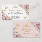 赤面ベージュフローラパンパスキンセアニラ披露宴 エンクロージャーカード (正面/裏面)