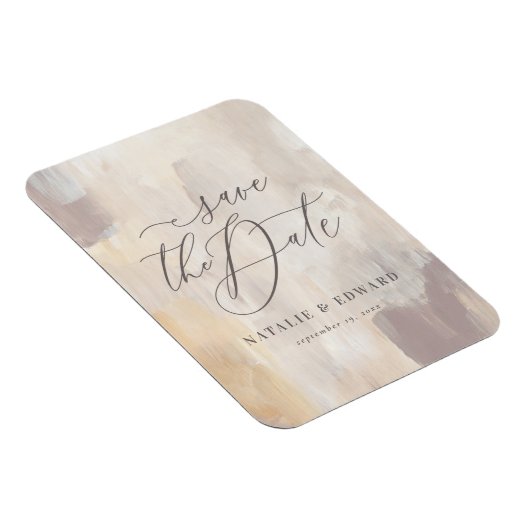 赤面ベージュ色彩の鮮やか抽象芸術結婚s マグネット (右側)