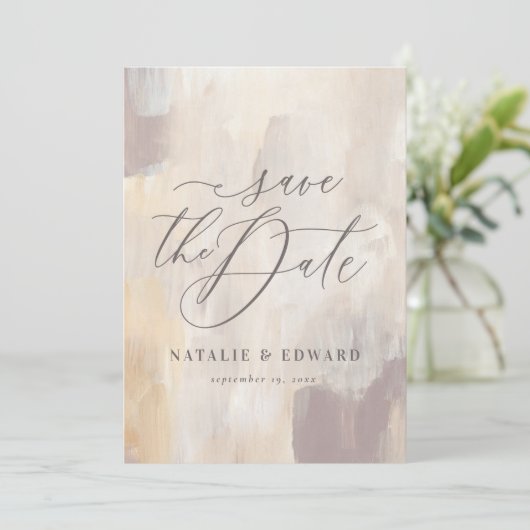 赤面ベージュ色彩の鮮やか結婚抽象芸術の写真 (スタンド正面)