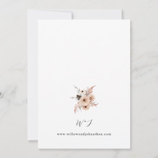 赤面ベージュ&パイン素朴結婚ズ 招待状 (裏面)