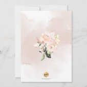 赤面ペニーズウォーターカラーフラワーズ《キリスト教》洗礼式や命名式 招待状 (裏面)