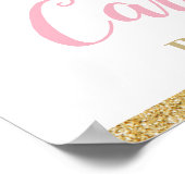 赤面ホットエアバルーンベビーシャワーガールウェルカム ポスター (角)