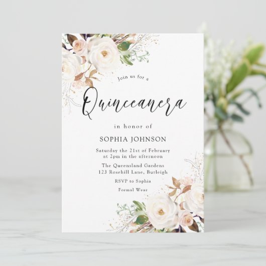 赤面ホワイトウィンターフォレストキンセアニェラパーティー 招待状 (スタンド正面)